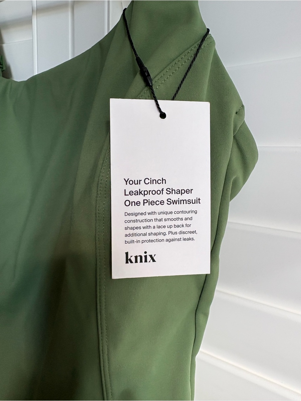 Knix Leakproof Shaper One Piece Swimsuit, XL, green - Picture 8 of 13